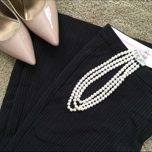 The Limited Drew Fit black pinstripe pants